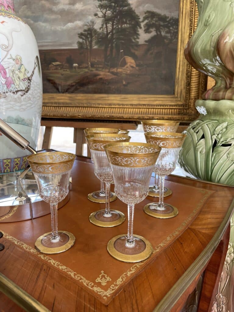 Achat Service de verres anciens - paiement comptant - Antiquités Morales Cannes